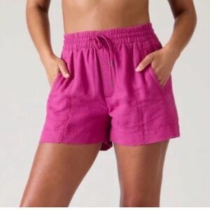 Athleta Women's Magenta Drawstring Cargo Shorts